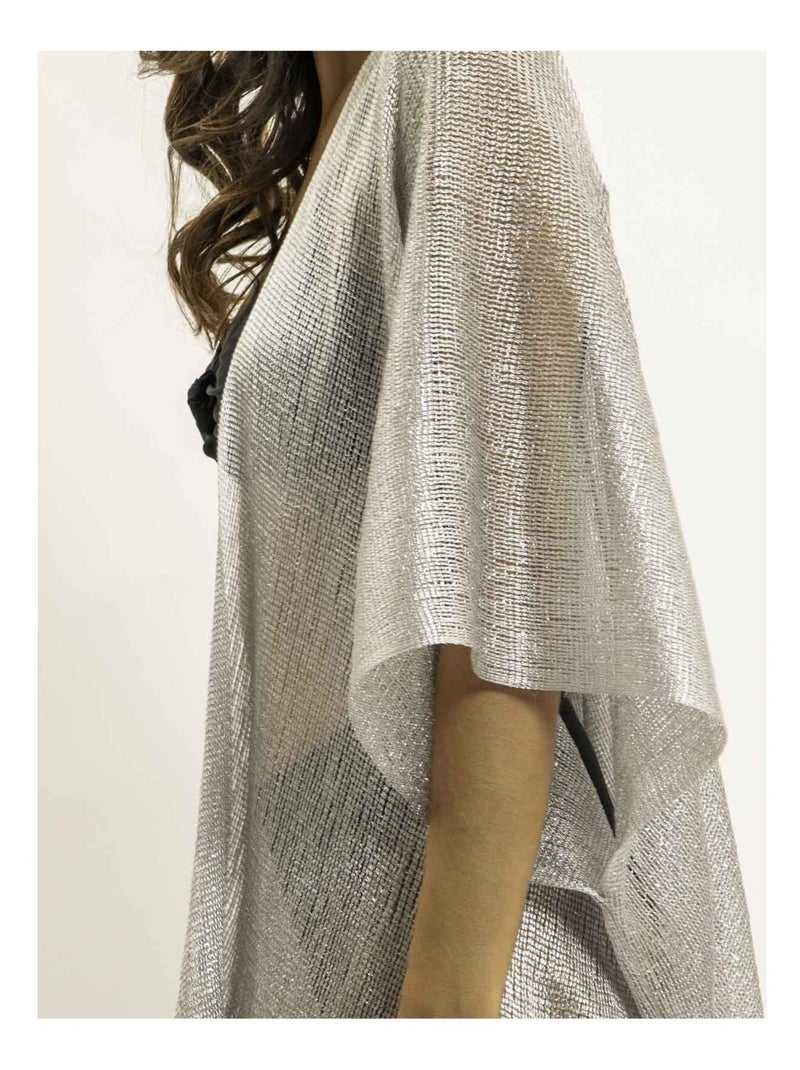 Tunique Kaftan lurex KARONA Argent - Kiabi