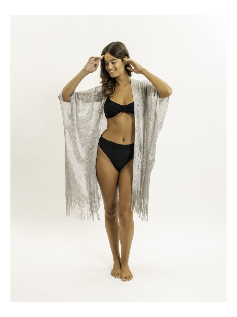 Tunique Kaftan lurex KARONA Argent - Kiabi