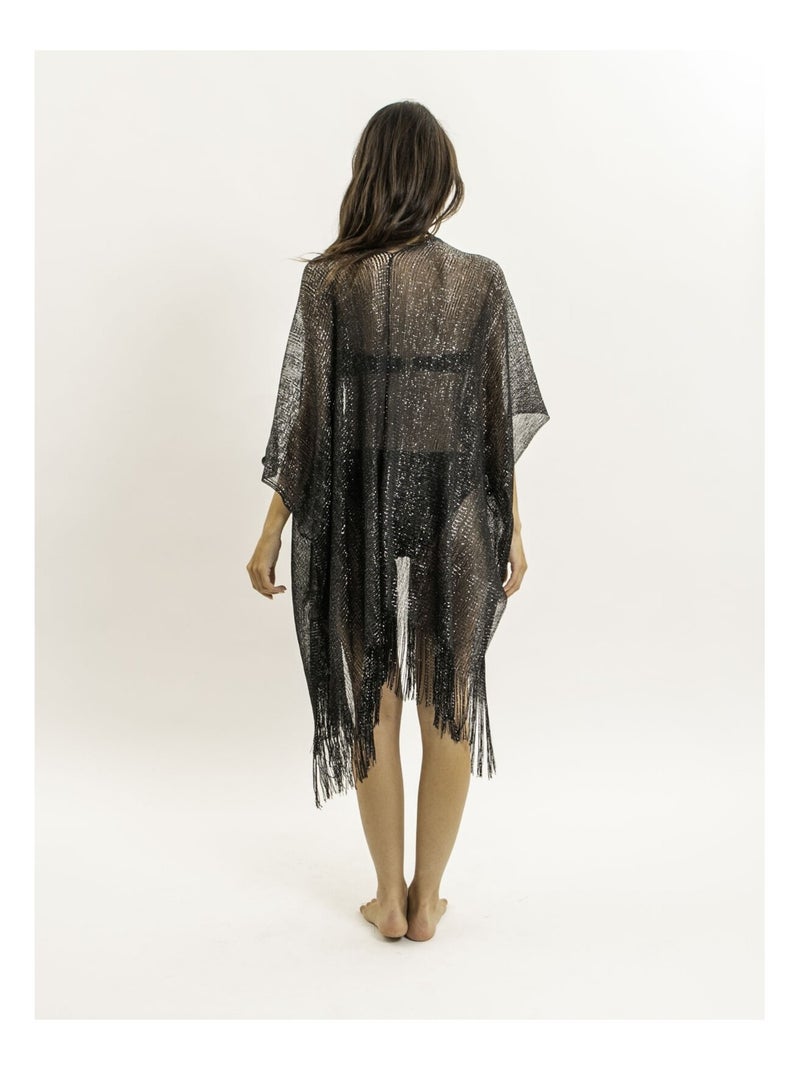 Tunique Kaftan lurex KARONA Noir - Kiabi