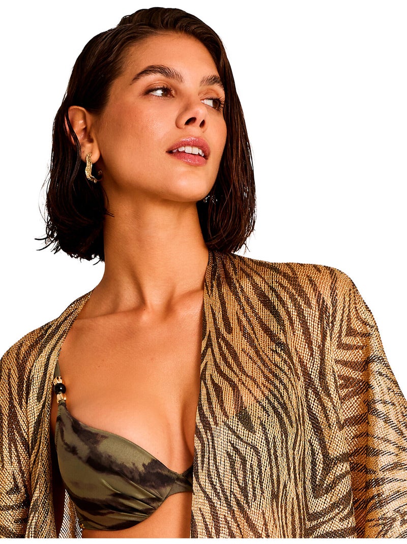 Tunique kimono de plage COMPLEMENTOS Jaune - Kiabi