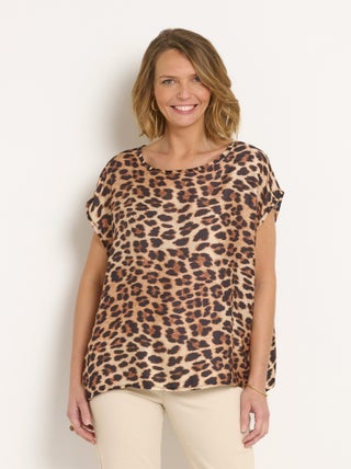 Tunique large en soie, manches kimono