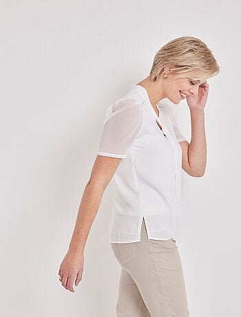 Tunique lavallière bi-matière motifs brillants - Afibel