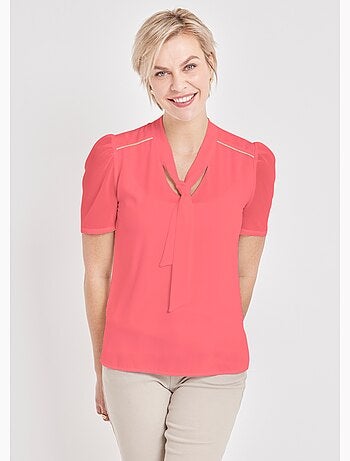 Tunique lavallière bi-matière motifs brillants - Afibel