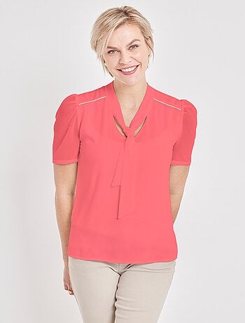 Tunique lavallière bi-matière motifs brillants