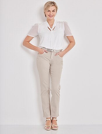 Tunique lavallière bi-matière motifs brillants