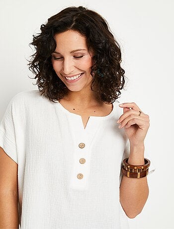 Tunique longue ample coton uni - Afibel