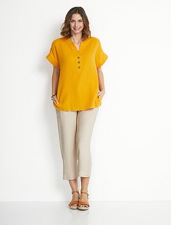 Tunique longue ample coton uni - Afibel