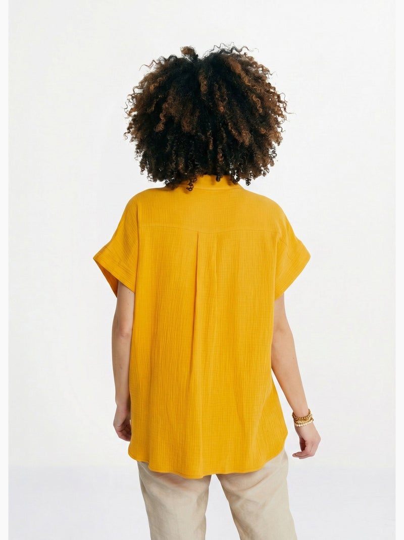 Tunique longue ample coton uni - Afibel Jaune - Kiabi