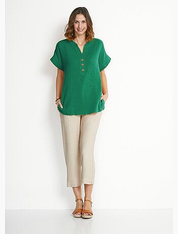 Tunique longue ample coton uni - Afibel