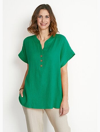 Tunique longue ample coton uni