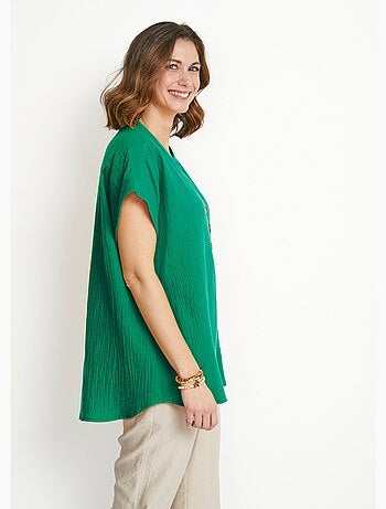 Tunique longue ample coton uni