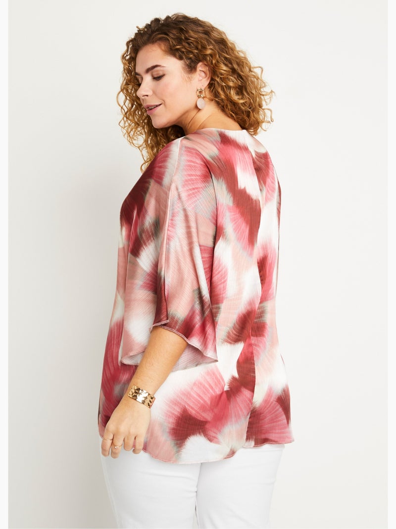 Tunique longue ample imprimé tie & dye - AFIBEL Rose - Kiabi