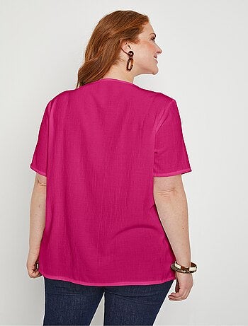 Tunique longue bohème en crépon - Afibel