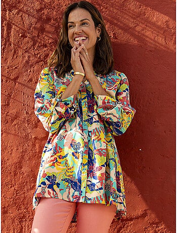 Tunique longue boutonnée