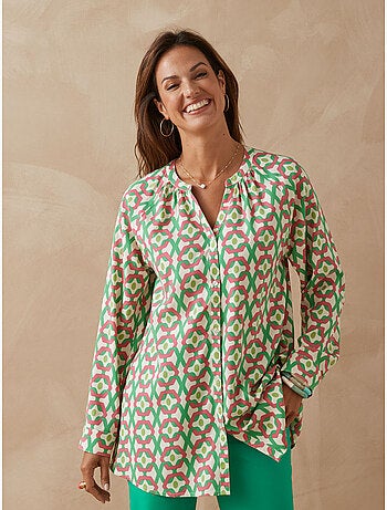 Tunique longue boutonnée