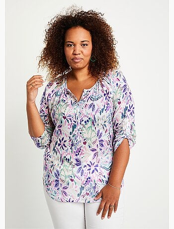 Tunique longue boutonnée voile coton - Afibel