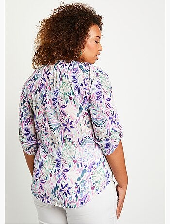 Tunique longue boutonnée voile coton - Afibel