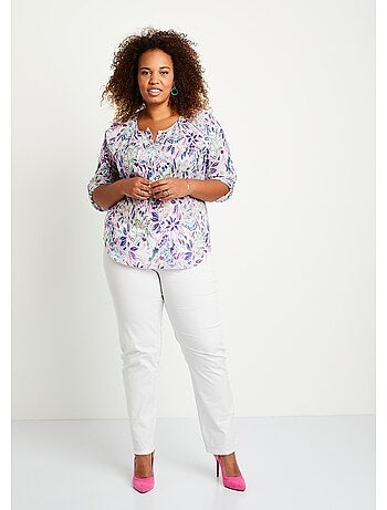 Tunique longue boutonnée voile coton - Afibel