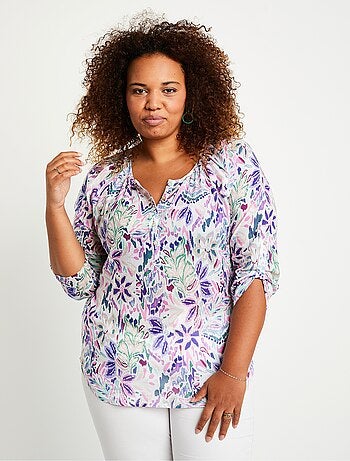 Tunique longue boutonnée voile coton