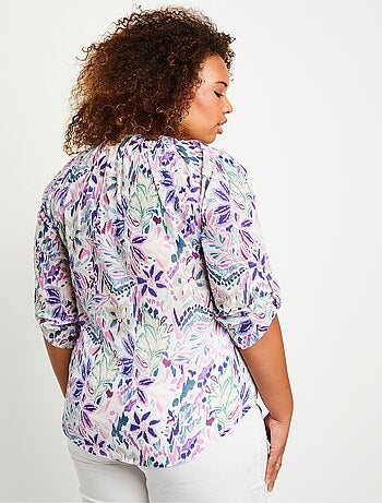 Tunique longue boutonnée voile coton