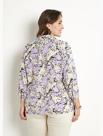 Tunique longue col chemise motif graphique - Afibel