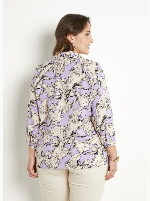 Tunique longue col chemise motif graphique - Afibel - Kiabi
