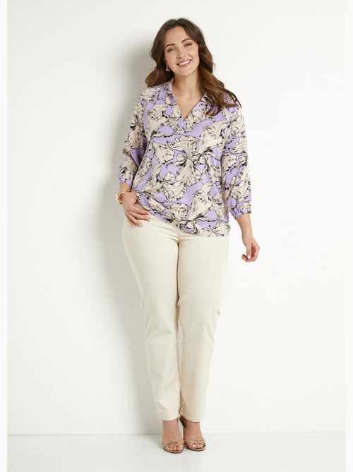 Tunique longue col chemise motif graphique - Afibel - Kiabi