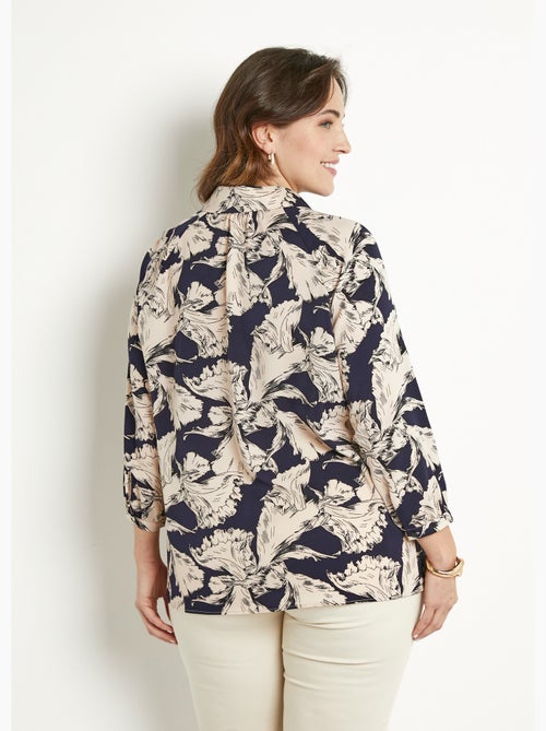 Tunique longue col chemise motif graphique - Afibel - Kiabi