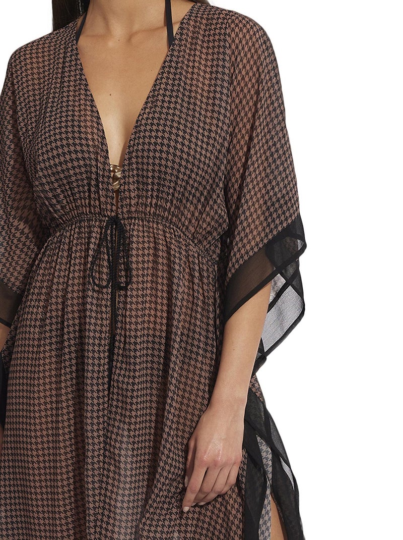 Tunique longue de plage Corfu Noir - Kiabi