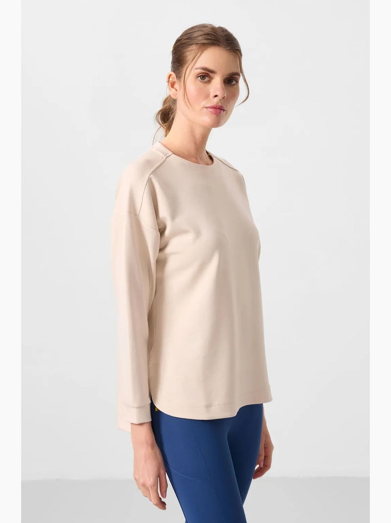 Tunique longue en jersey à manches longues tommy Beige argile - Kiabi