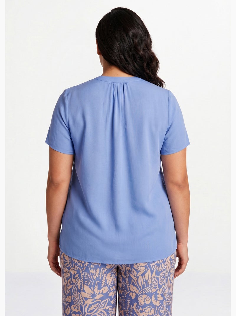 Tunique longue évasée fleurie ou unie - Afibel Bleu - Kiabi