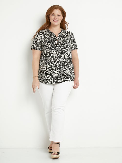 Tunique longue évasée fleurie ou unie - Kiabi