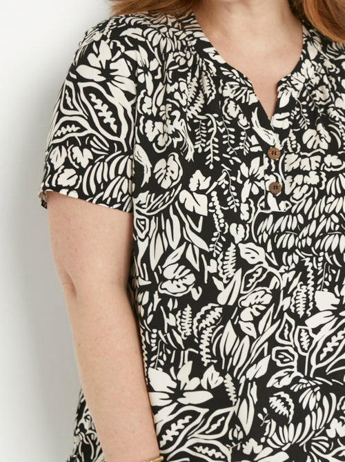 Tunique longue évasée fleurie ou unie - Kiabi