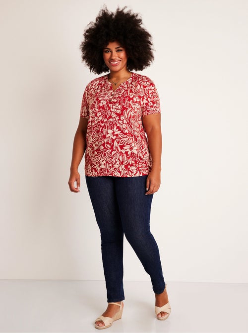 Tunique longue évasée fleurie ou unie - Kiabi