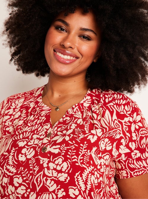 Tunique longue évasée fleurie ou unie - Kiabi