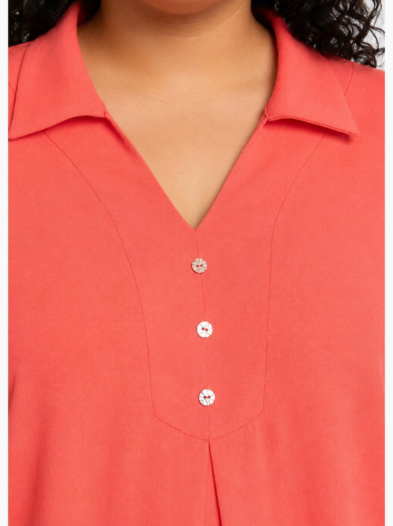 Tunique Col V Victoria's Secret - Orange Corail, Taille XS - Neuve Sans étiquettes