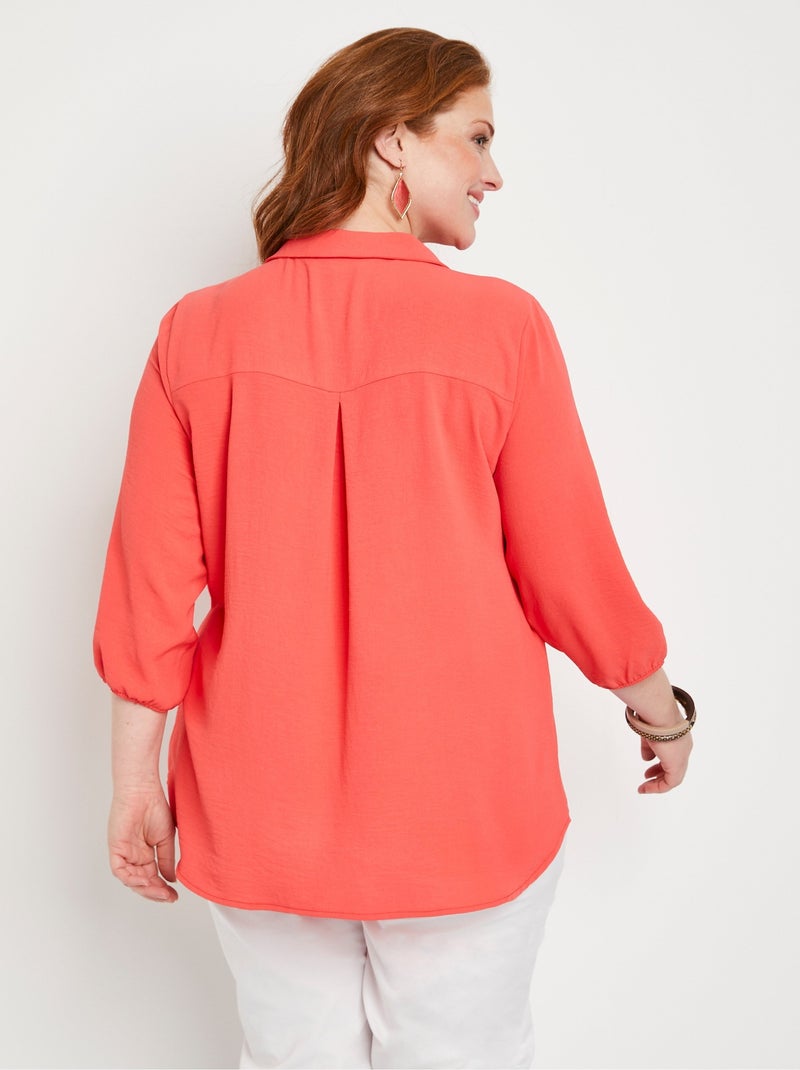 Tunique longue évasée unie Rose - Kiabi