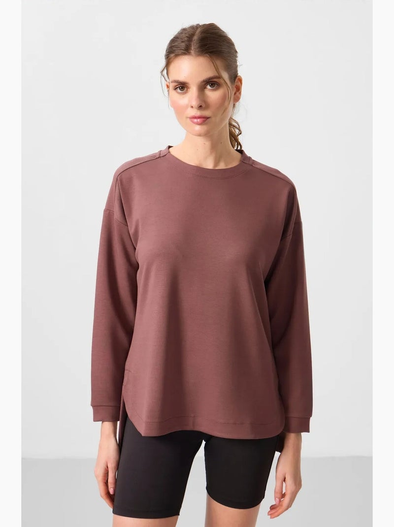 Tunique longue femme en maille côtelée tommy Crème - Kiabi