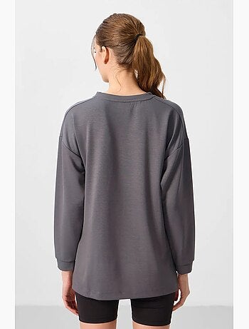 Tunique longue femme en maille côtelée tommy