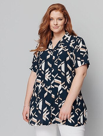 Tunique longue imprimée boutonnée - Afibel