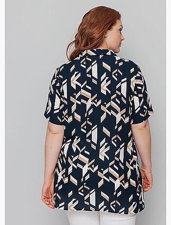 Tunique longue imprimée boutonnée - Afibel