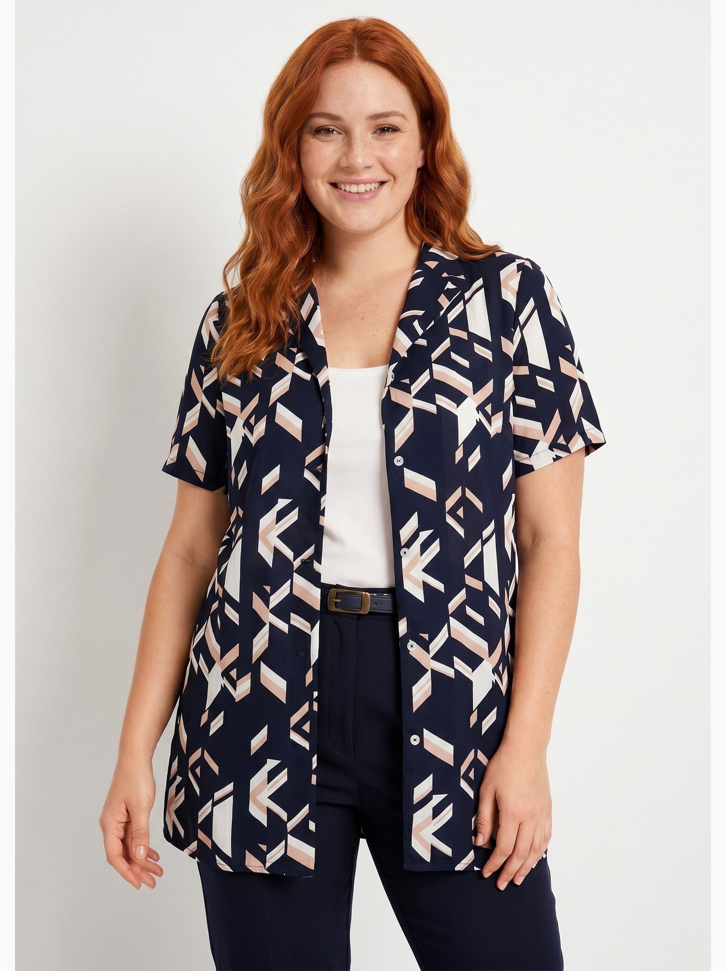 Jupe Longue Boutonnée Vintage Apart - Imprimé Marron Et Blanc - Taille 44 - Qualité Top