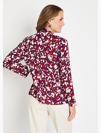 Tunique longue imprimée col V cravate - Afibel