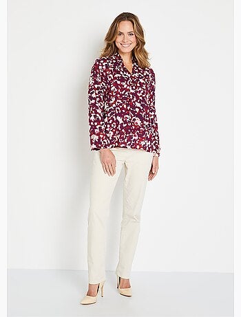 Tunique longue imprimée col V cravate - Afibel