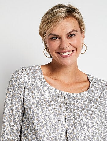 Tunique longue imprimée manches 3/4