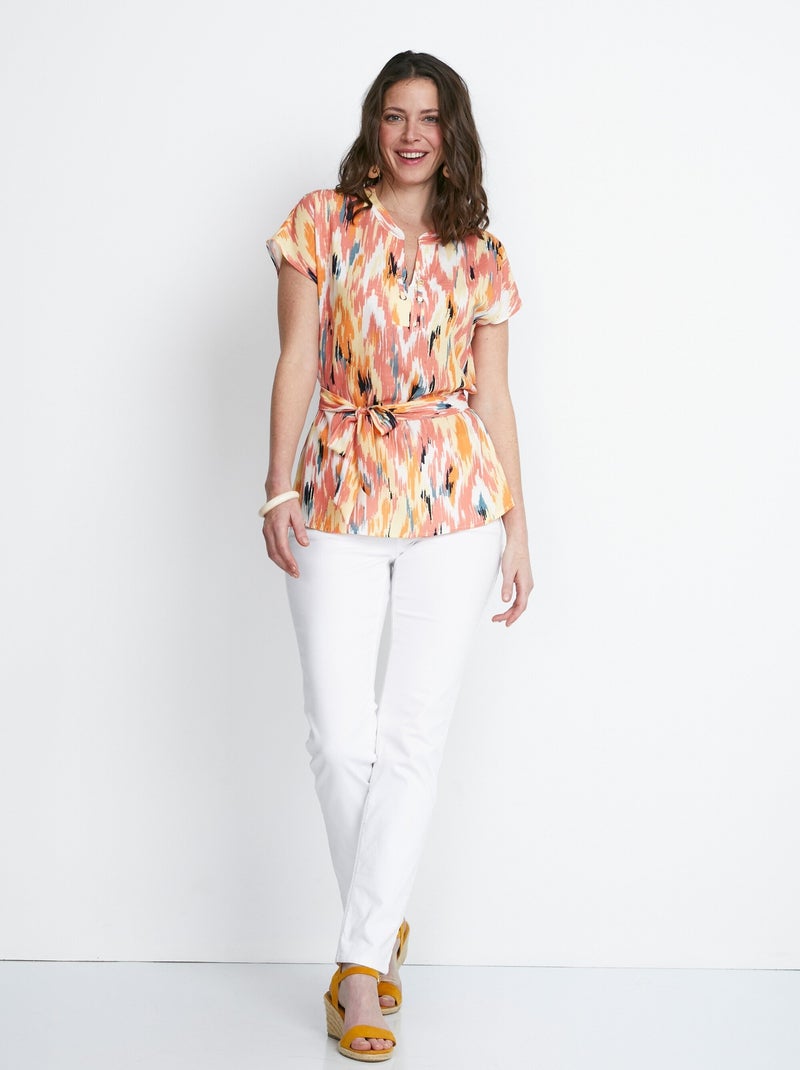 Tunique longue manches kimono - Afibel Orange - Kiabi