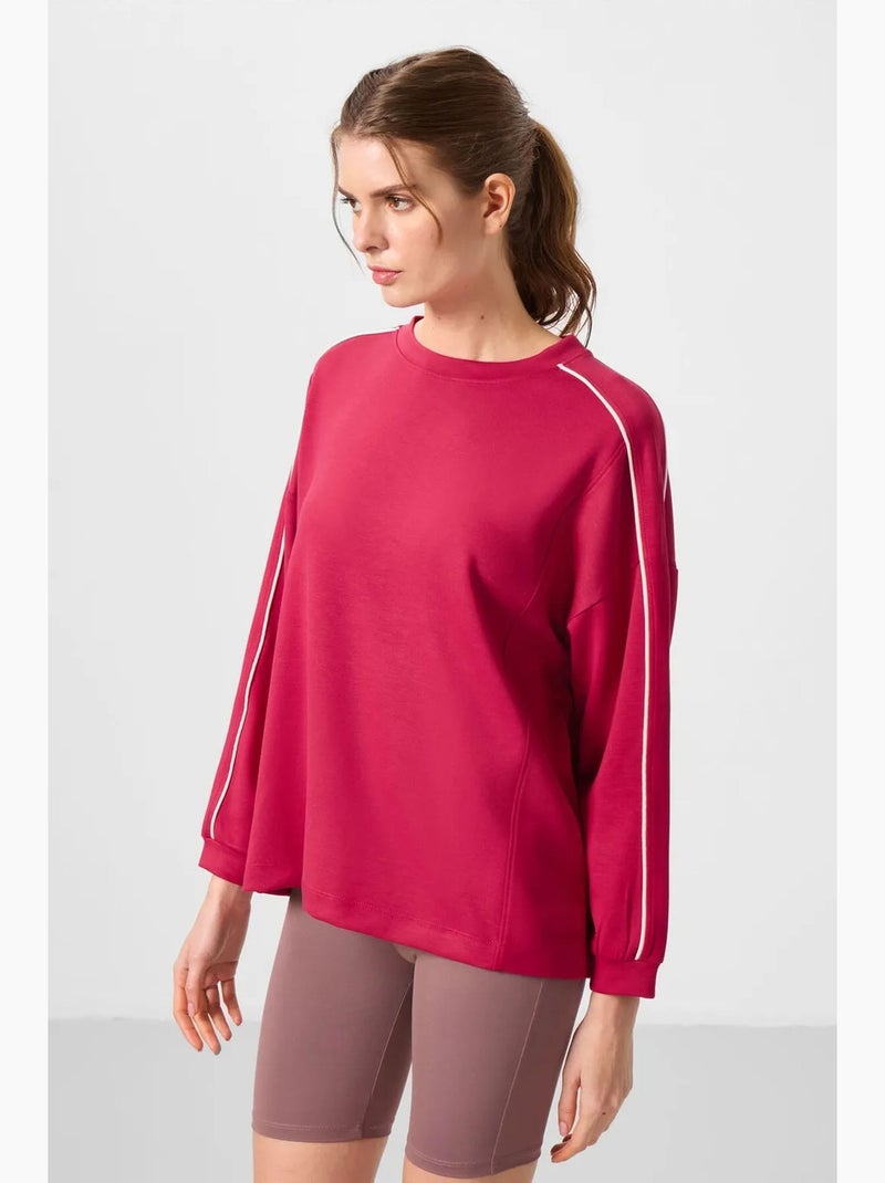 Tunique longue oversize à rayures tommy Magenta - Kiabi