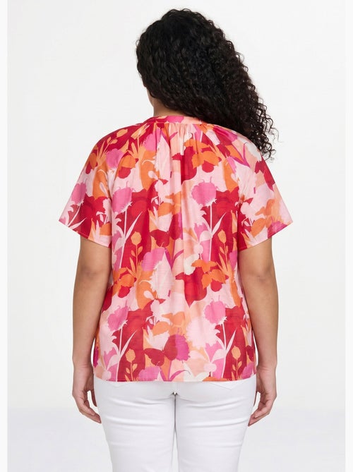 Tunique longue voile fleuri col V volanté - Afibel - Kiabi