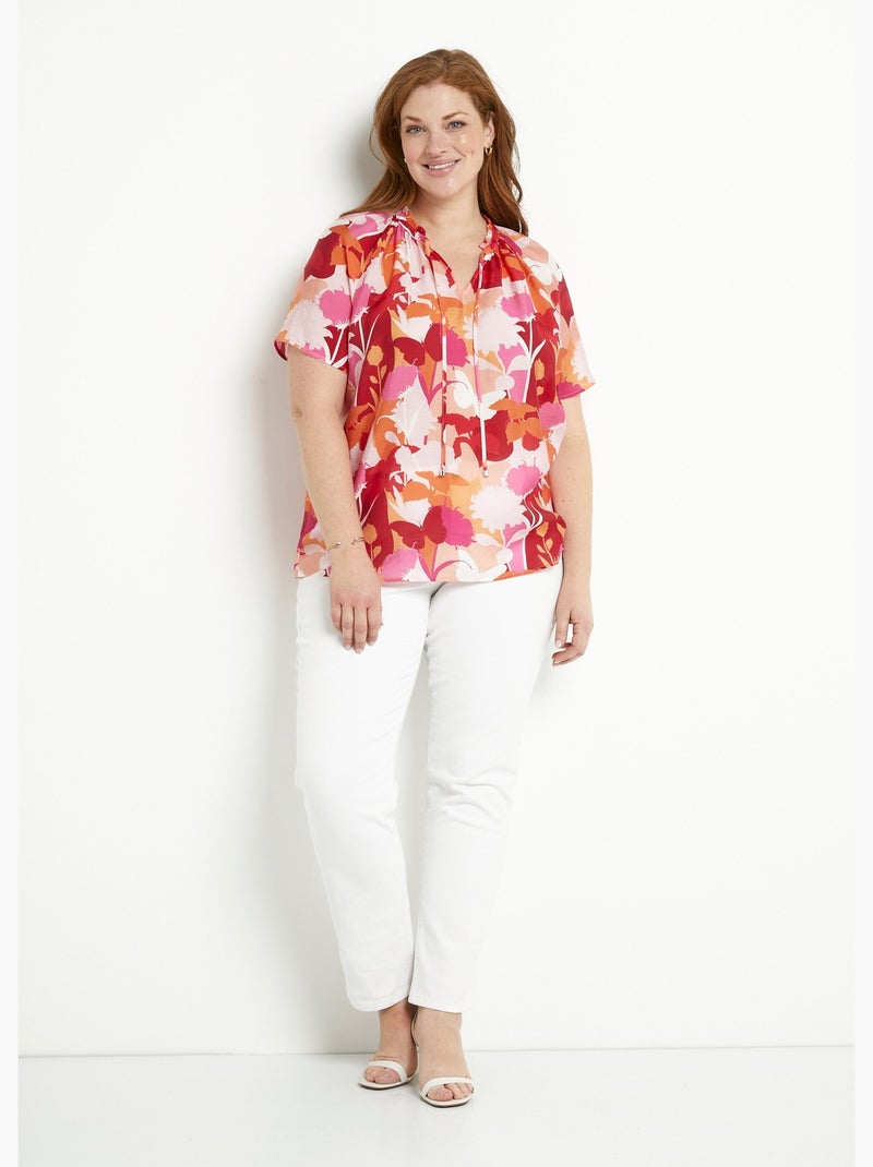 Pull tricoté fin - VITATA - Femme - Col en V - Rose clair - Confortable