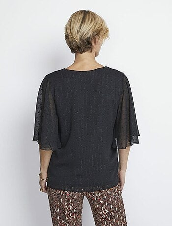 Tunique longue voile plumetis manches papillon - AFIBEL